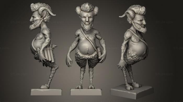 Figurines heroes, monsters and demons (satyr, STKM_0320) 3D models for cnc